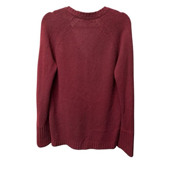 Burberry Brit 100% Cashmere Sweater V-Neck Burgundy Red Size L UNISEX - Picture 6 of 12